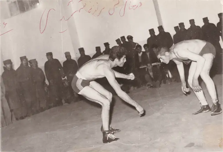 Manouchehr Shamshiri during his early wrestling days